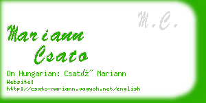 mariann csato business card